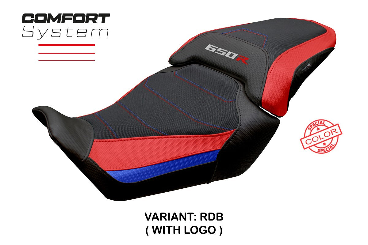 Funda de asiento Honda CBR650R 2024-2025 Tappezzeria Italia TPZ Comfort Rojo Azul Negro