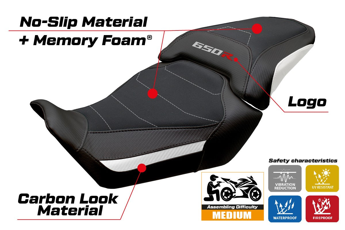 Honda CBR650R 2024-2025 Seat Cover Tappezzeria Italia TPZ Comfort White Black