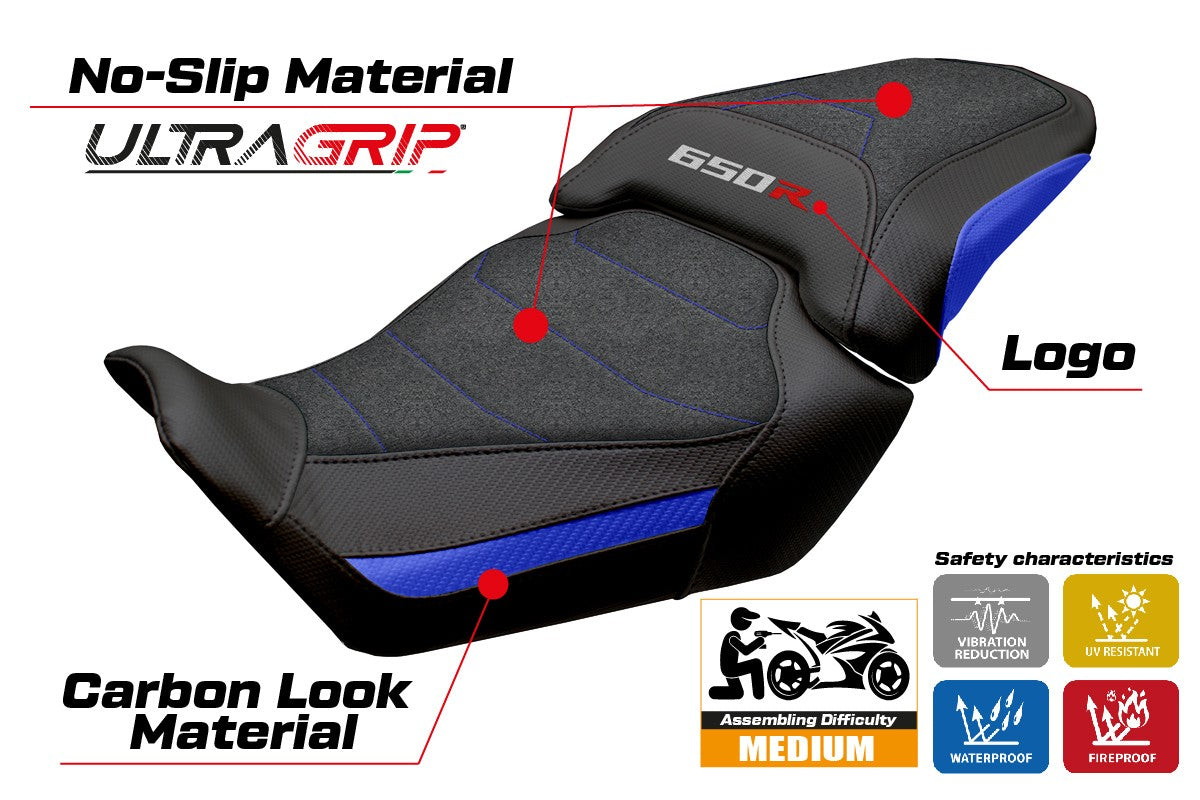 Honda CBR650R 2024-2025 Seat Cover Tappezzeria Italia TPZ Ultragrip Blue Black