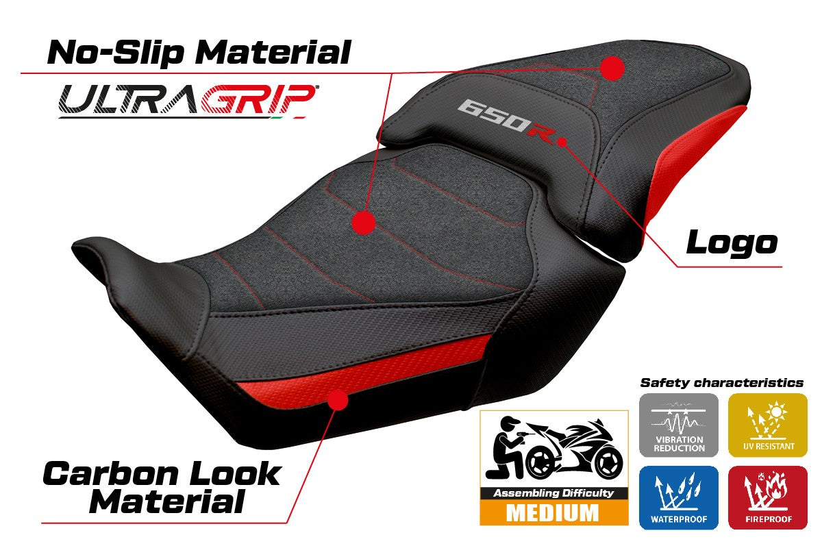 Honda CBR650R 2024-2025 Seat Cover Tappezzeria Italia TPZ Ultragrip Red Black