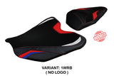 Funda de asiento para Honda CBR1000RR-R Fireblade 2020-2025 Tappezzeria Italia TPZ en blanco, rojo y azul