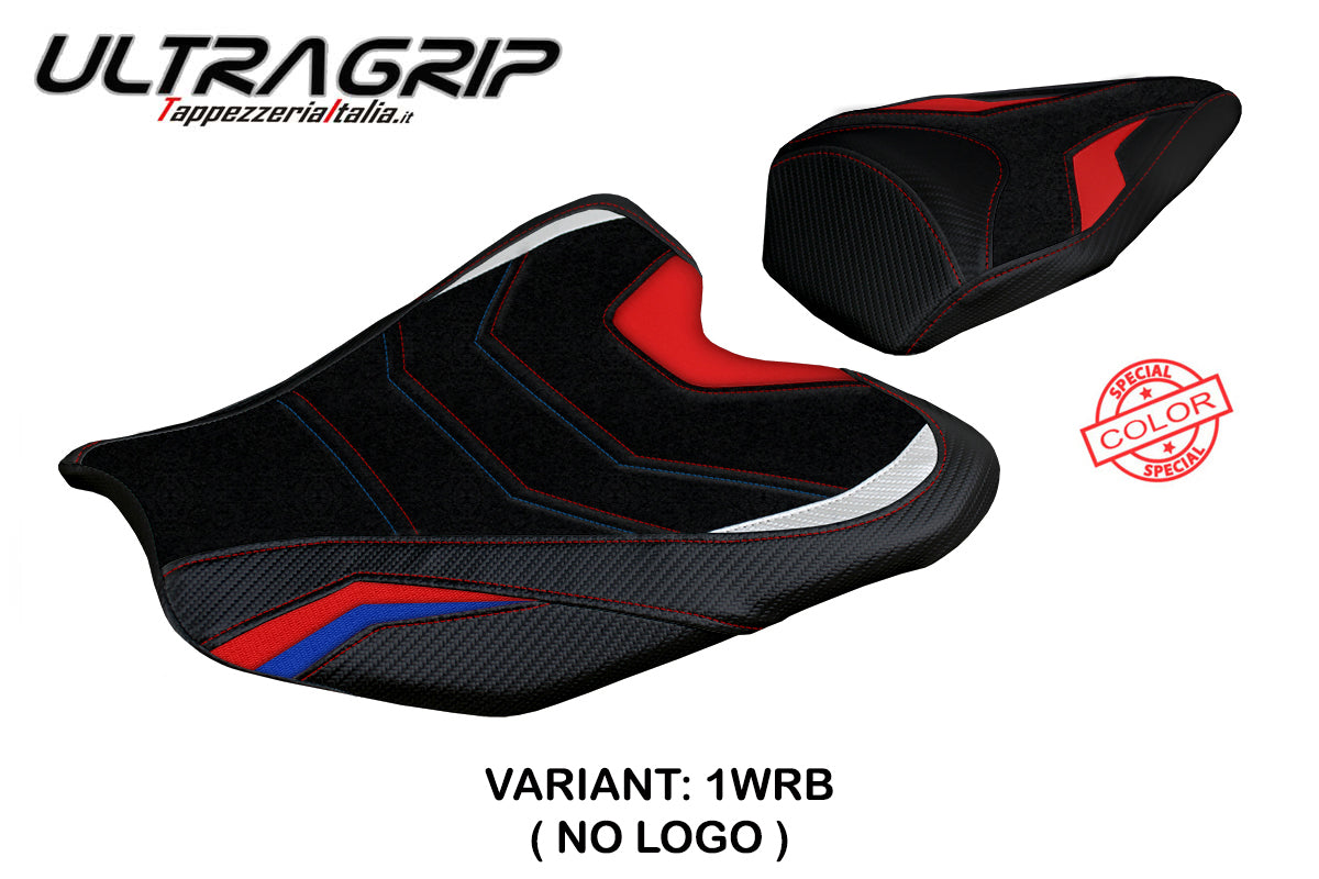 Funda de asiento Honda CBR1000RR-R Fireblade 2020-2025 Tappezzeria Italia TPZ Ultragrip en azul y rojo