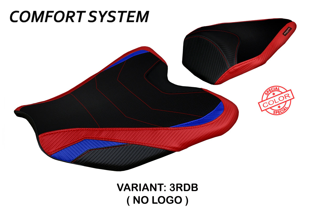 Funda de asiento Honda CBR1000RR-R Fireblade 2020-2025 Tappezzeria Italia TPZ Comfort en rojo y azul