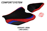 Funda de asiento Honda CBR1000RR-R Fireblade 2020-2025 Tappezzeria Italia TPZ Comfort en rojo y azul