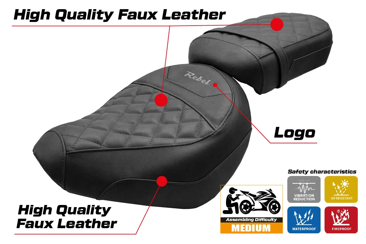 Honda CMX1100 Rebel 2022-2026 Seat Cover TPZ Italia Black