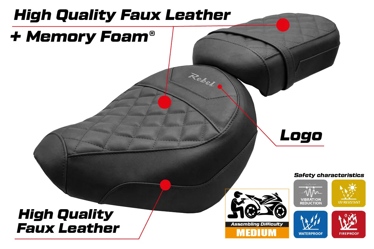 Honda CMX1100 Rebel 2022-2026 Seat Cover TPZ Italia Comfort Black
