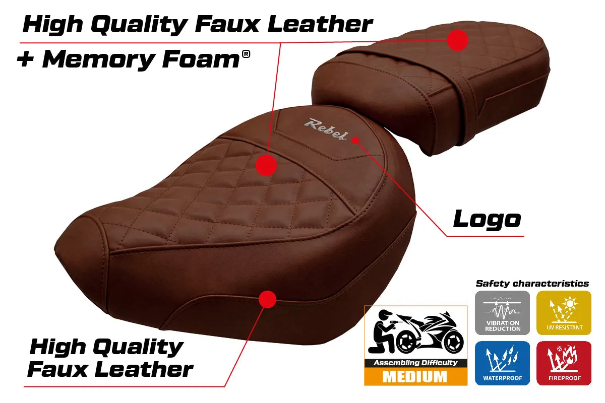 Honda CMX1100 Rebel 2022-2026 Seat Cover TPZ Italia Comfort Dark Brown