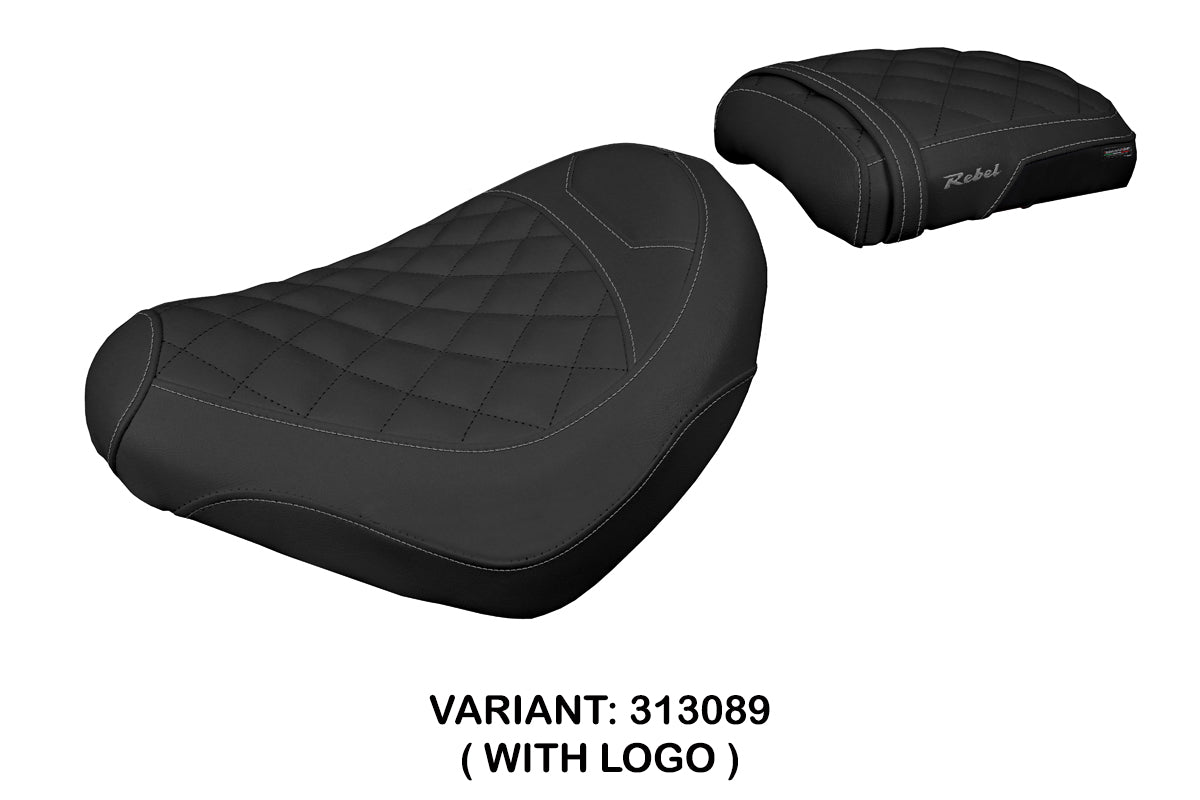 Honda CMX 1100 Rebel 2022-2026 Seat Cover Tappezzeria Italia TPZ in Black Diamond Stitch
