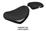 Funda de asiento para Honda CMX 1100 Rebel 2022-2025 Tappezzeria Italia TPZ con costura de diamante plateada