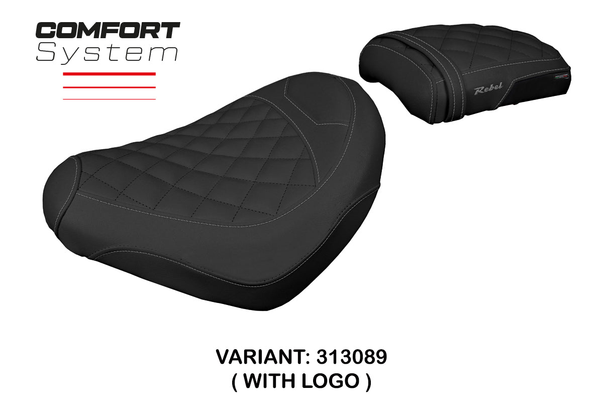 Funda de asiento para Honda CMX 1100 Rebel 2022-2025 Tappezzeria Italia TPZ Comfort en Black Diamond