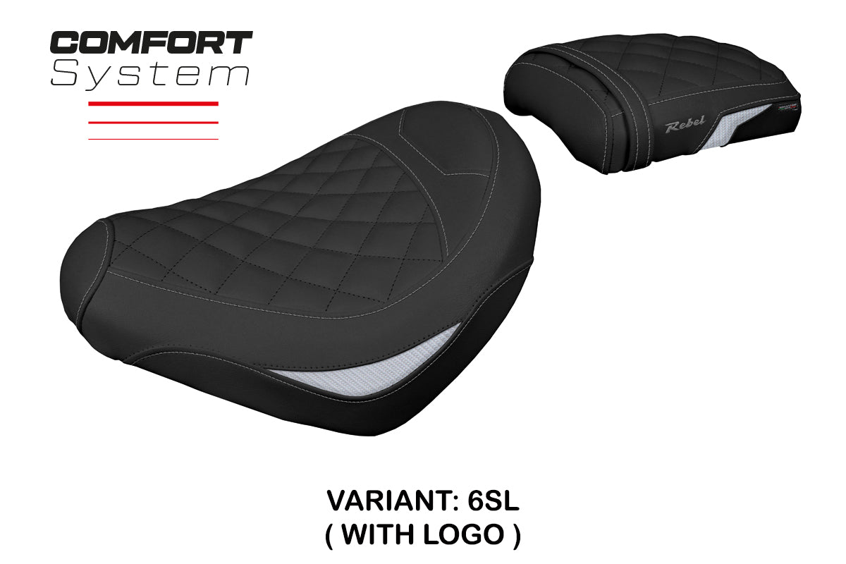 Funda de asiento Honda CMX 1100 Rebel 2022-2025 Tappezzeria Italia TPZ Comfort en plata diamante