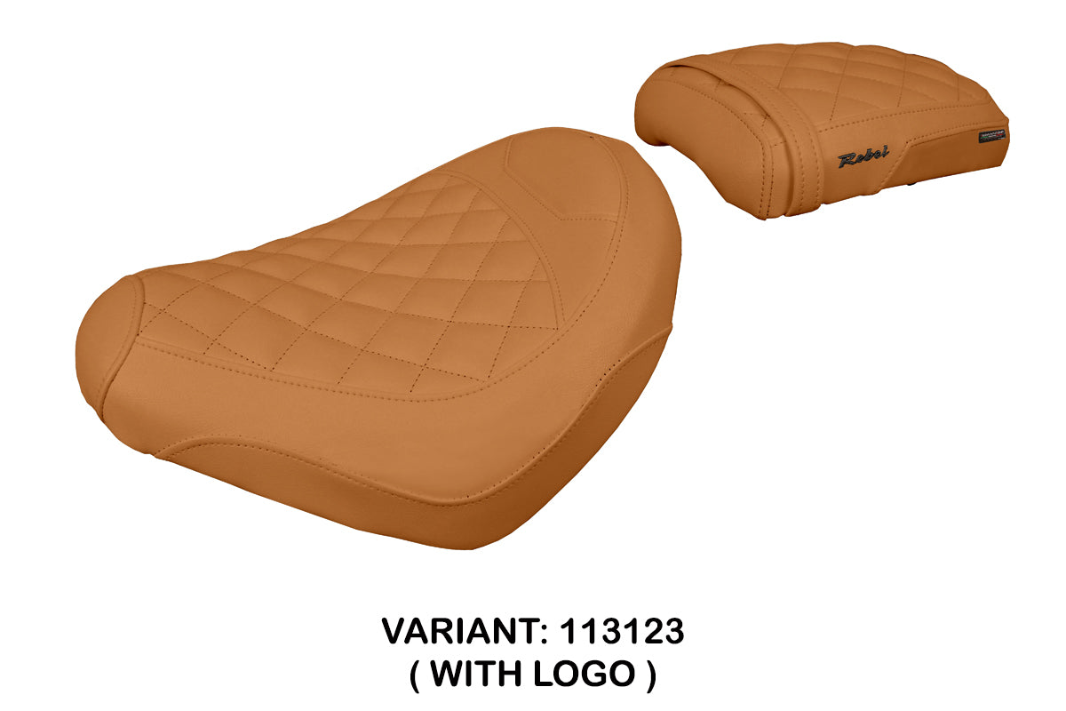 Honda CMX 500 Rebel 2017-2025 Seat Cover Tappezzeria Italia TPZ in Camel Diamond Stitch