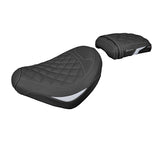 Funda de asiento para Honda CMX 500 Rebel 2017-2025 Tappezzeria Italia TPZ en plata y negro con costuras de diamante