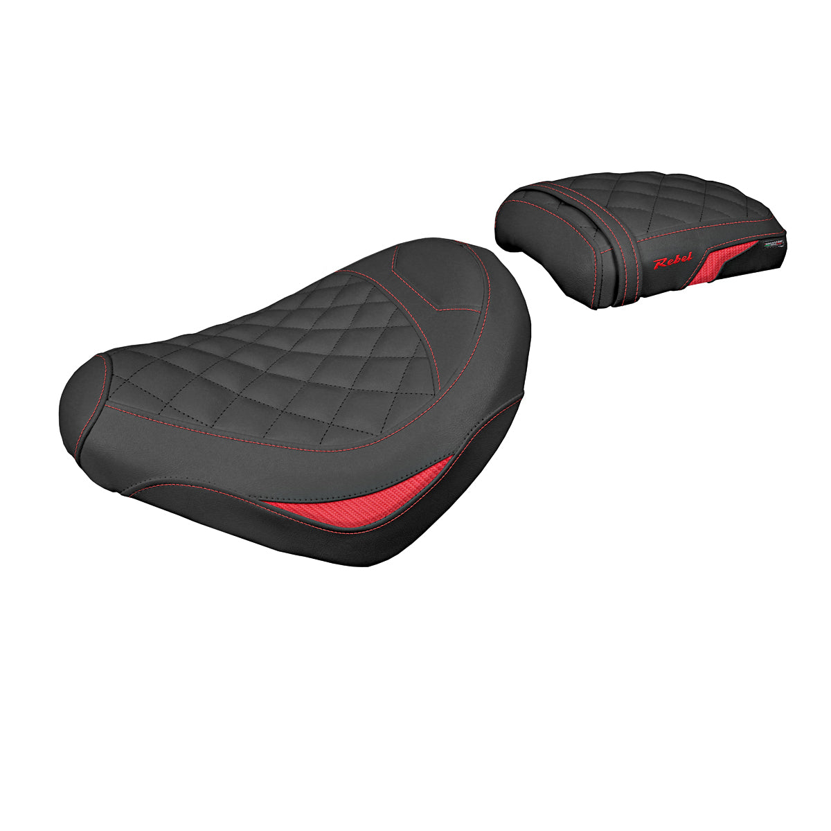 Funda de asiento Honda CMX 500 Rebel 2017-2025 Tappezzeria Italia TPZ Comfort en rojo y negro diamante