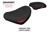 Funda de asiento Honda CMX 500 Rebel 2017-2025 Tappezzeria Italia TPZ Comfort en rojo y negro diamante