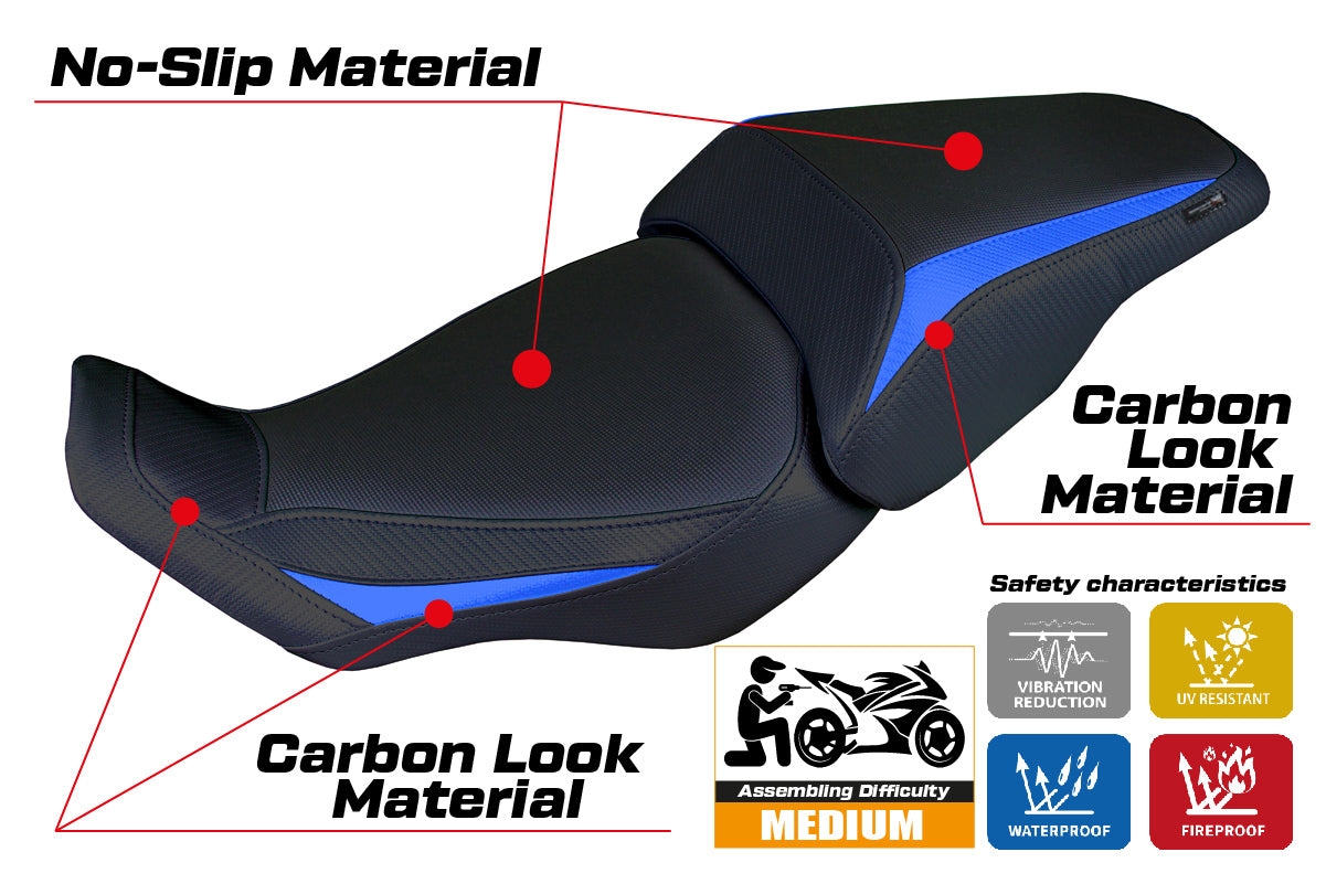 Honda CB300R 2018-2026 Seat Cover Tappezzeria Italia TPZ in Blue and Black