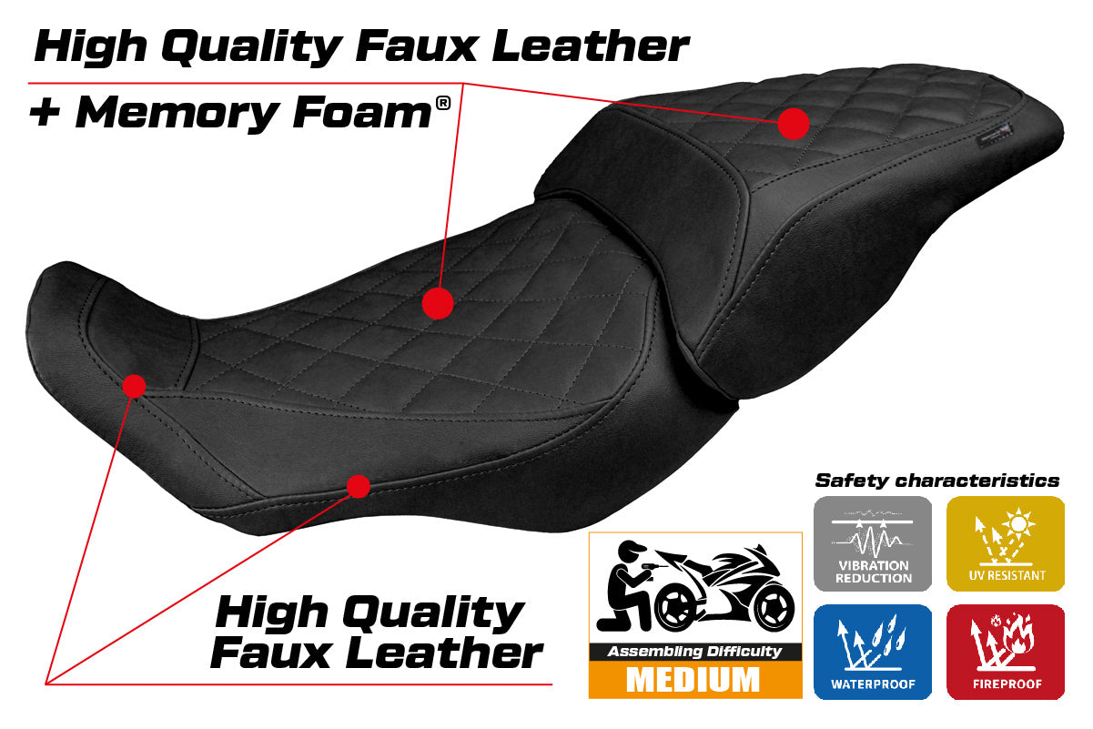 Funda de asiento Honda CB300R 2018-2025 Tappezzeria Italia TPZ Comfort en color Vintage y Negro