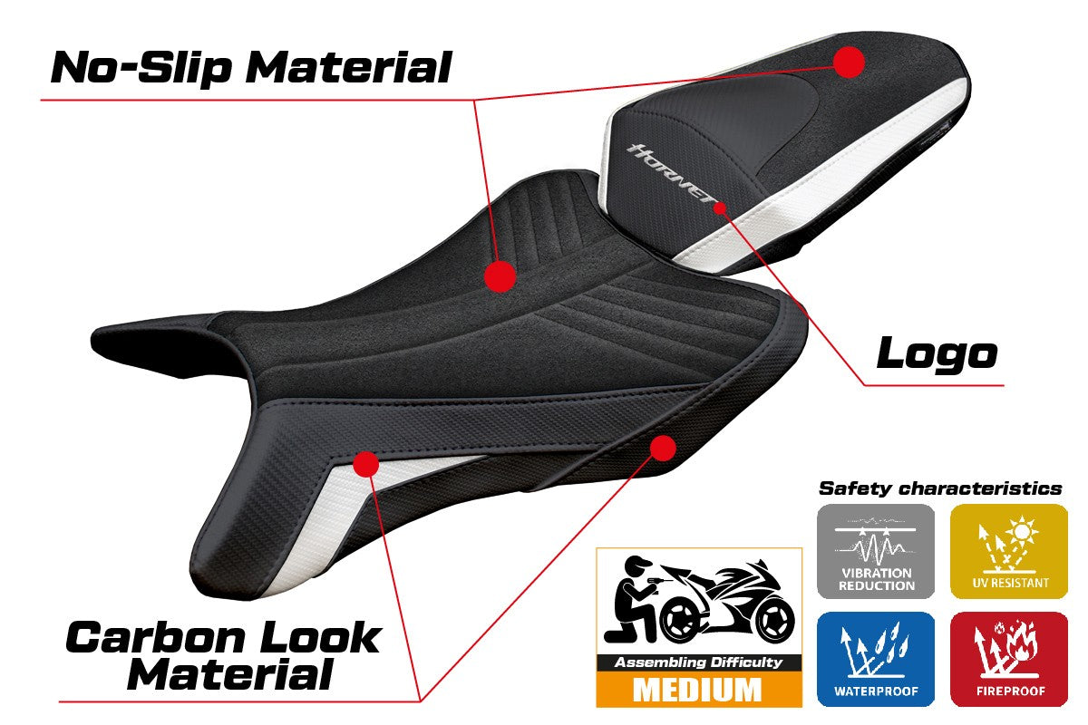 Honda CB 1000 Hornet 2025 Seat Cover Tappezzeria Italia TPZ Ultragrip White Black