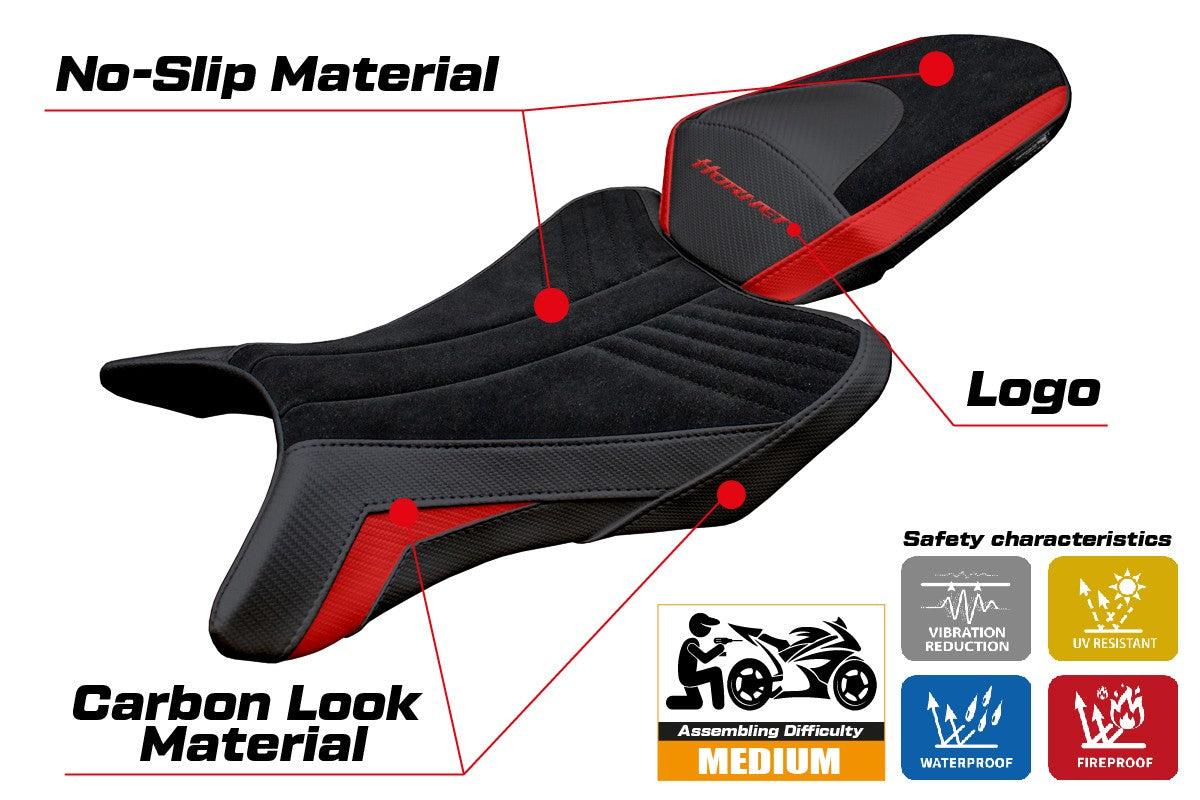 Honda CB 1000 Hornet 2025 Seat Cover Tappezzeria Italia TPZ Velvet Red Black