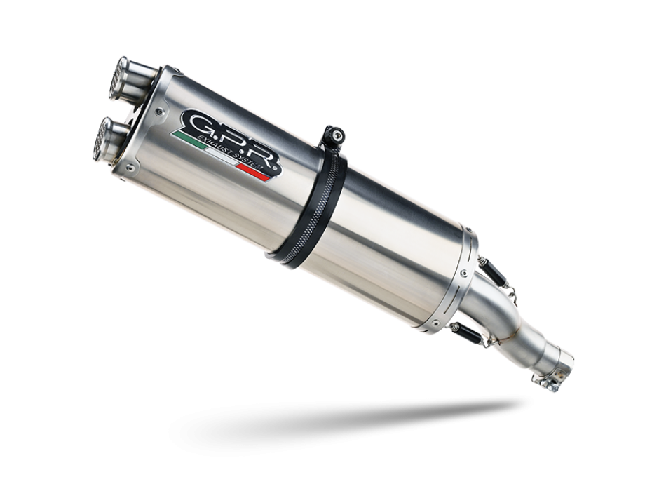 Sistema de escape GPR Triumph Tiger 850 2020-2024, doble inox, escape slip-on con DB Killer extraíble y tubo de enlace