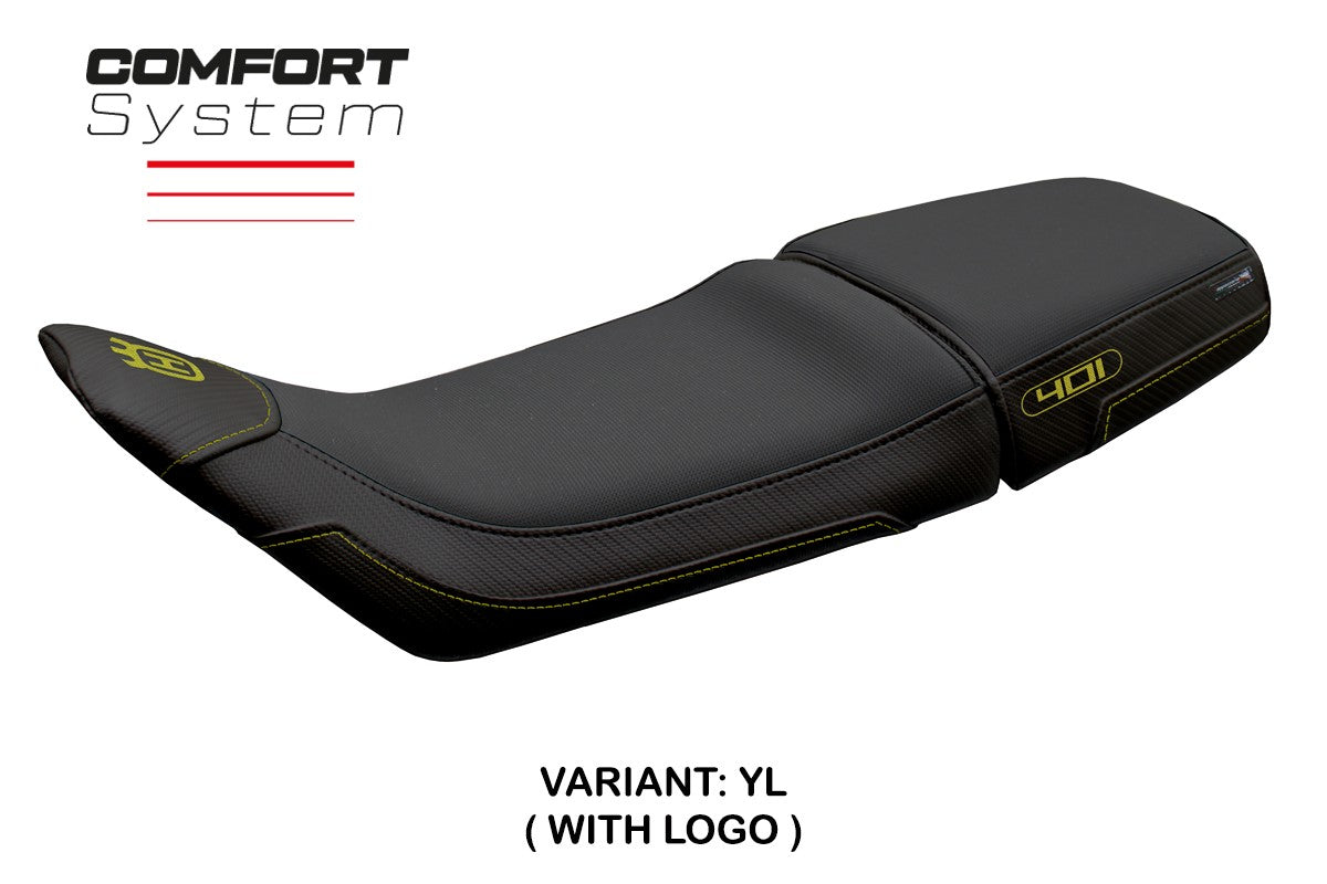 Funda Asiento Husqvarna Svartpilen 401 2018-2023 Tappezzeria Italia TPZ Comfort Amarillo Negro