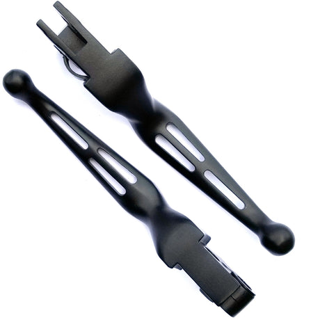 Harley Davidson Sportster Softail Dyna Glide Road King Black Slotted Levers Set