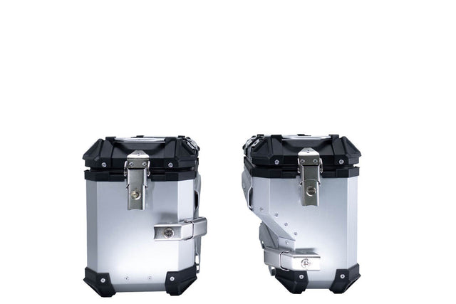 BMW R 1200 GS 2017-2018 GPR Tech 38+32L Aluminum Side Cases, Silver with Pannier Holders - photo 1