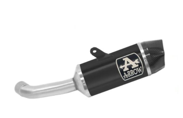 Escape de carrera Indy oscuro de aluminio homologado Arrow Husqvarna Svartpilen 401 '20 72631akn con tubo de enlace soldado