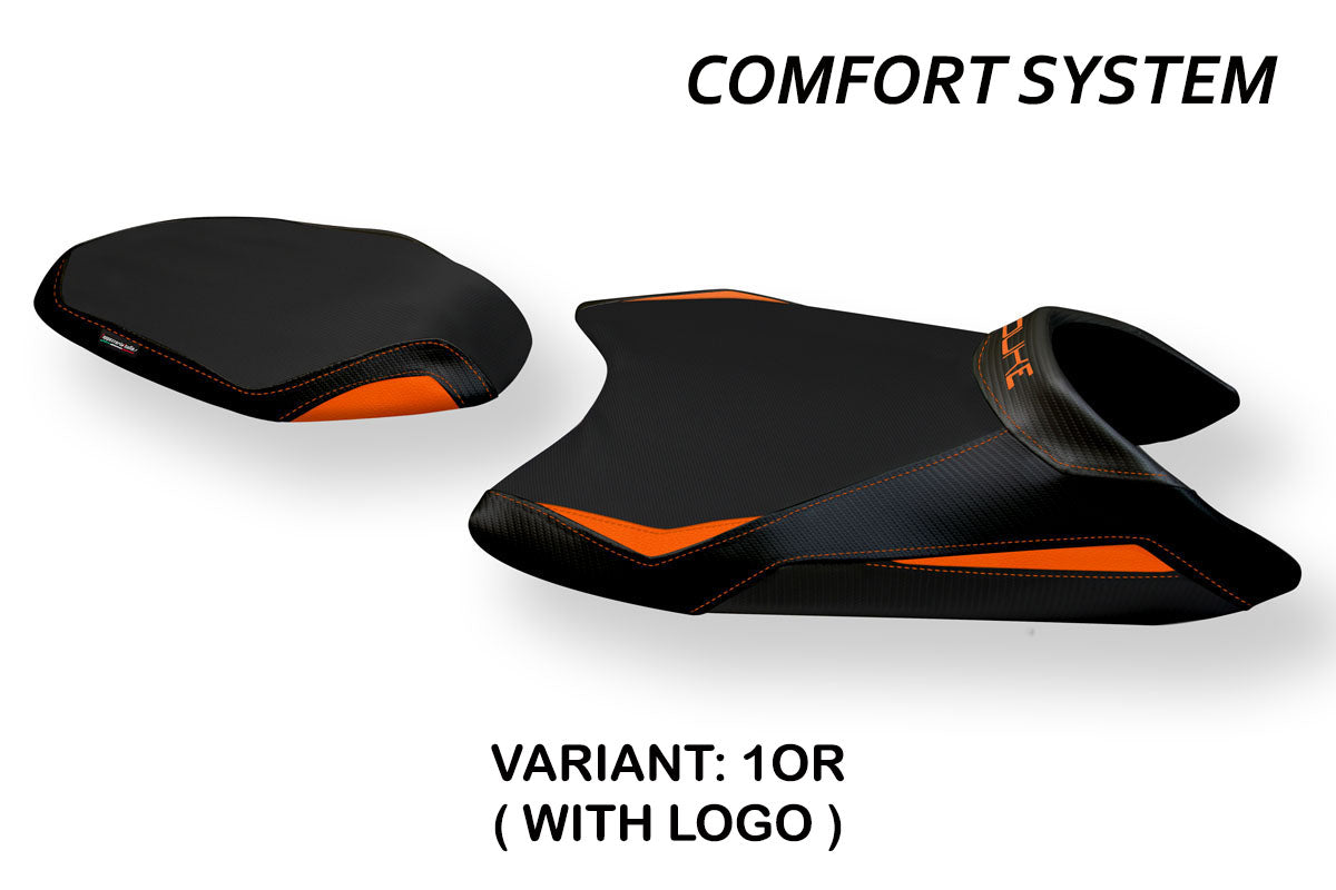 KTM 790 Duke 2018-2025 Seat Cover Tappezzeria Italia TPZ Comfort in Orange and Black