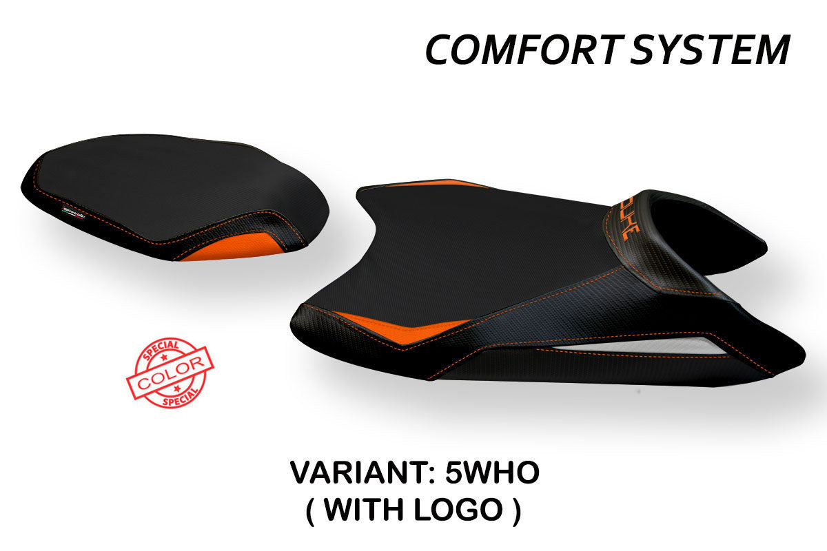 KTM 790 Duke 2018-2025 Seat Cover Tappezzeria Italia TPZ Comfort in White and Orange