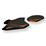 Funda de asiento KTM 890 Duke 2021-2024 Tappezzeria Italia TPZ Ultragrip en naranja y negro