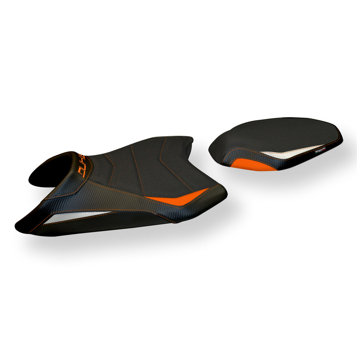 KTM 890 Duke 2021-2024 Seat Cover Tappezzeria Italia TPZ Ultragrip in White, Orange, and Black