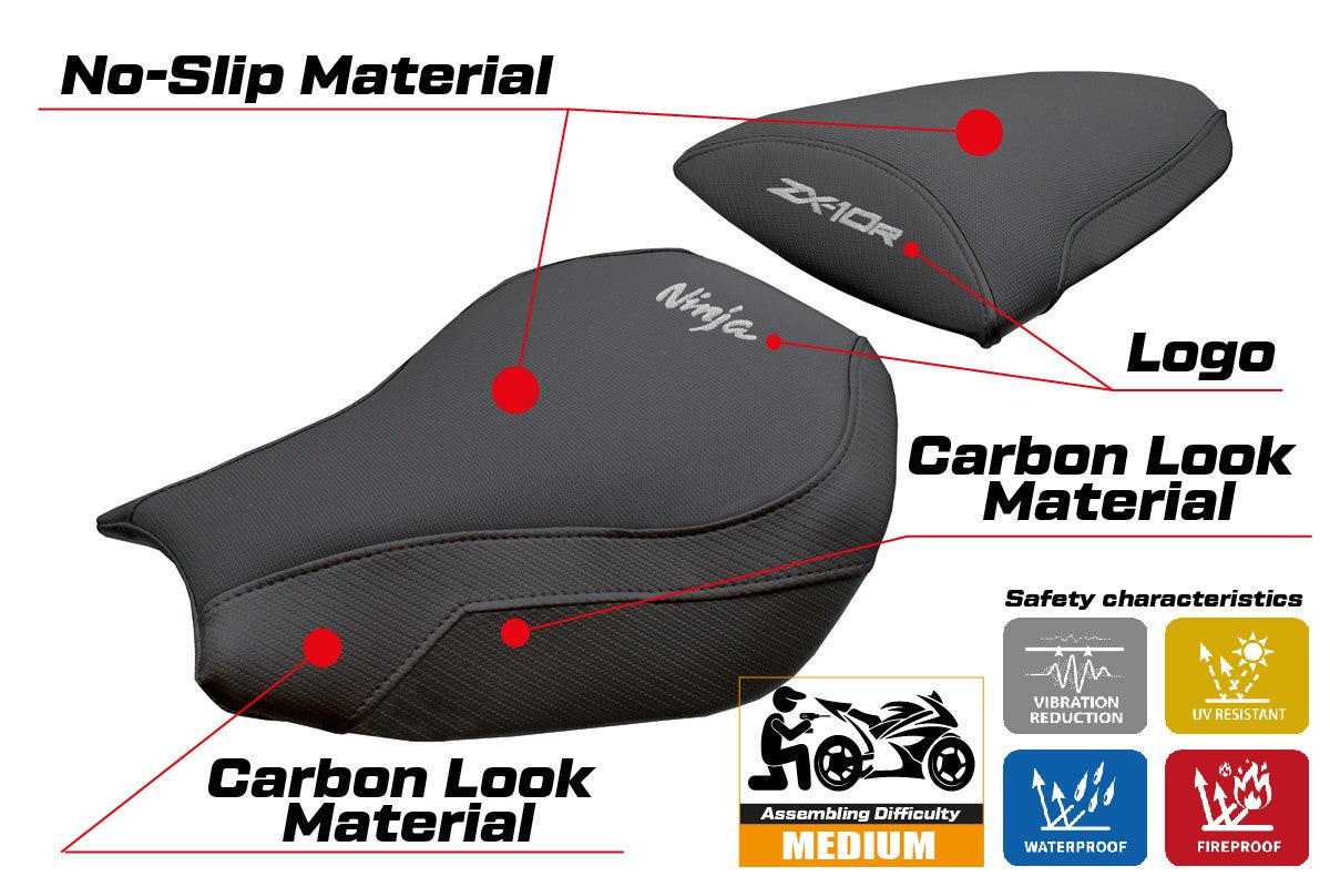 Kawasaki Ninja ZX 10 R 2006-2007 Seat Cover Tappezzeria Italia TPZ Black