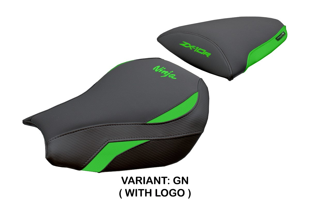 Funda de asiento Kawasaki Ninja ZX 10 R 2006-2007 Tappezzeria Italia TPZ Verde Negro