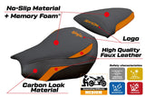 Kawasaki Ninja ZX 10 R 2006-2007 Seat Cover Tappezzeria Italia TPZ Comfort Orange Black