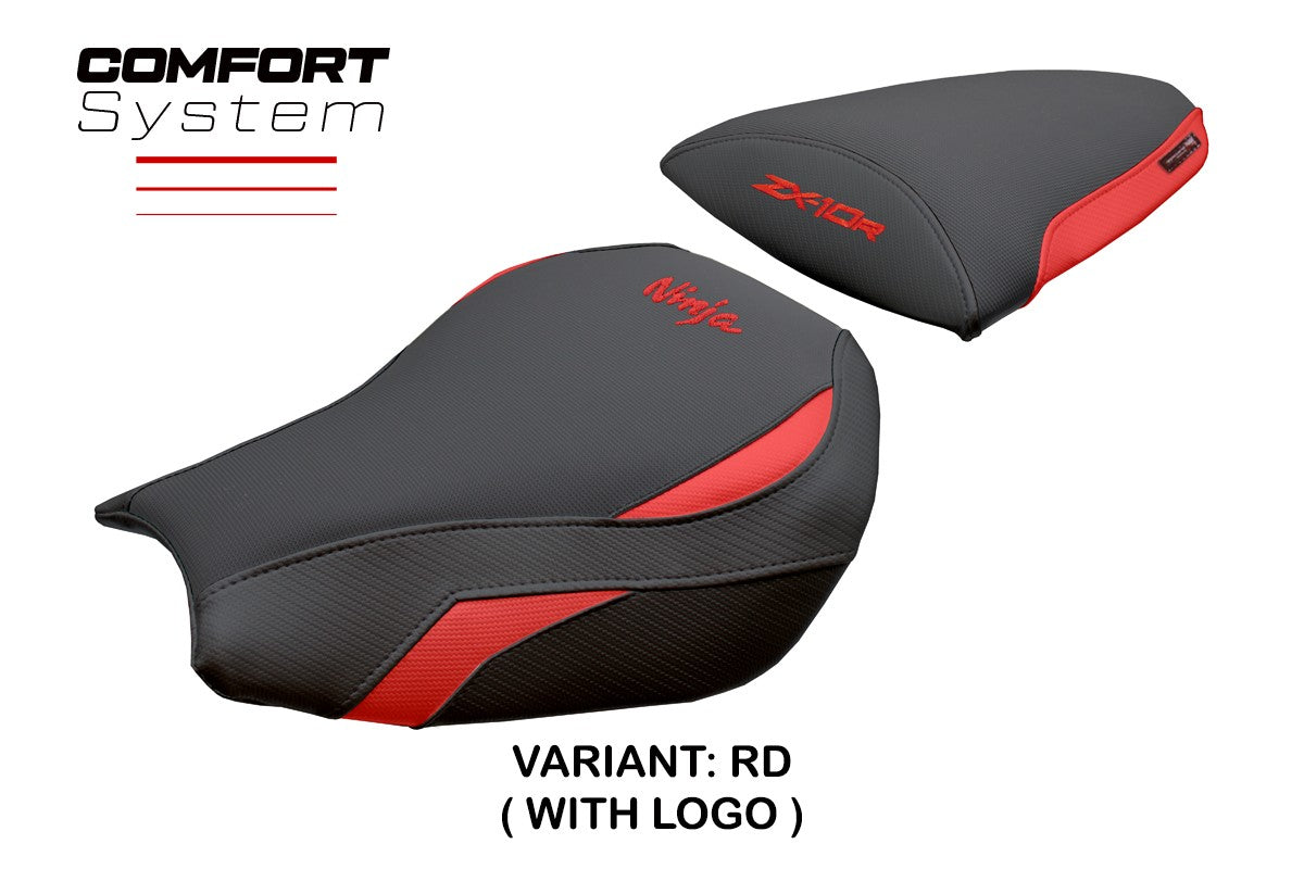 Funda de asiento Kawasaki Ninja ZX 10 R 2006-2007 Tappezzeria Italia TPZ Comfort Rojo Negro