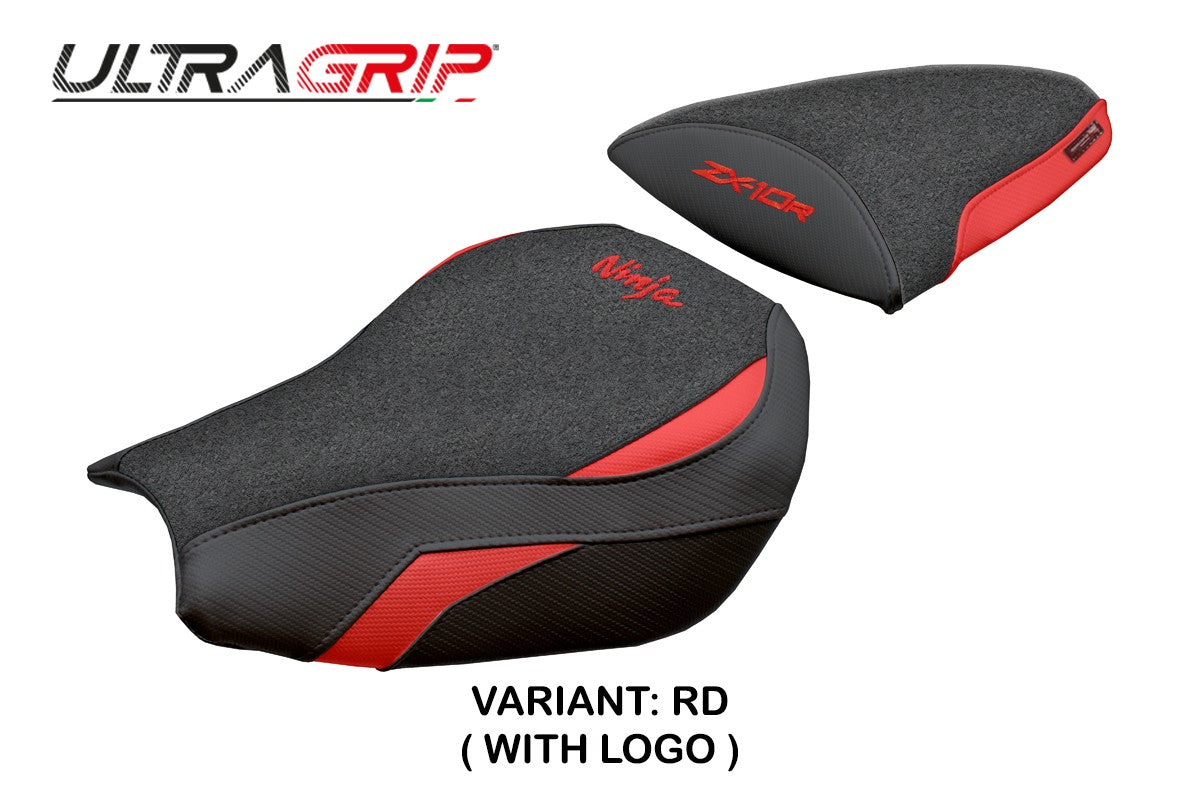 Funda de asiento Kawasaki Ninja ZX 10 R 2006-2007 Tappezzeria Italia TPZ Ultragrip Rojo Negro