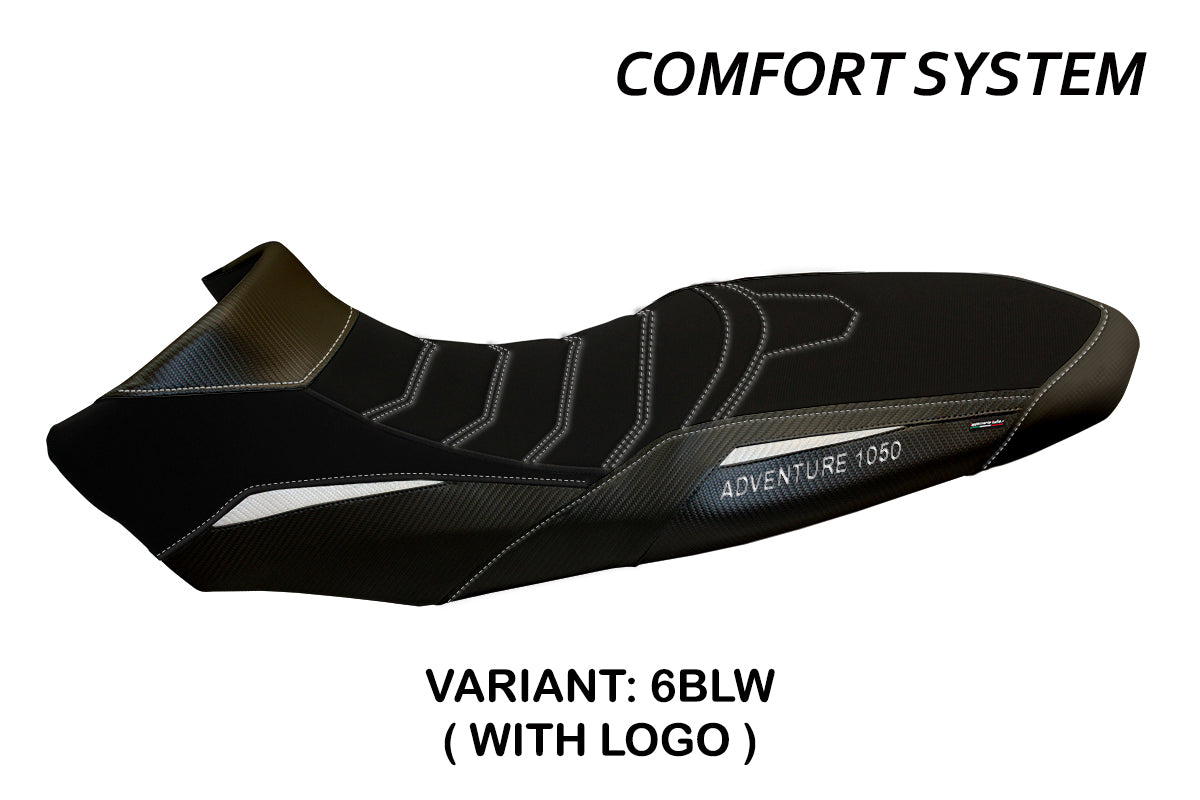KTM 1050 Adventure 2015-2016 Seat Cover Tappezzeria Italia TPZ Comfort in Black and White SE