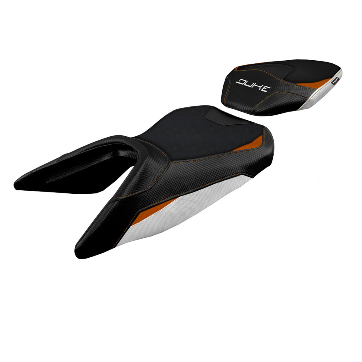 KTM 125 Duke 2017-2025 Seat Cover Tappezzeria Italia TPZ in White, Orange and Black