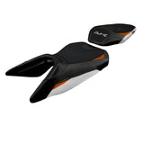 KTM 125 Duke 2017-2025 Seat Cover Tappezzeria Italia TPZ in White, Orange and Black