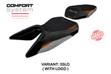 KTM 125 Duke 2017-2025 Seat Cover Tappezzeria Italia TPZ Comfort in Silver and Orange
