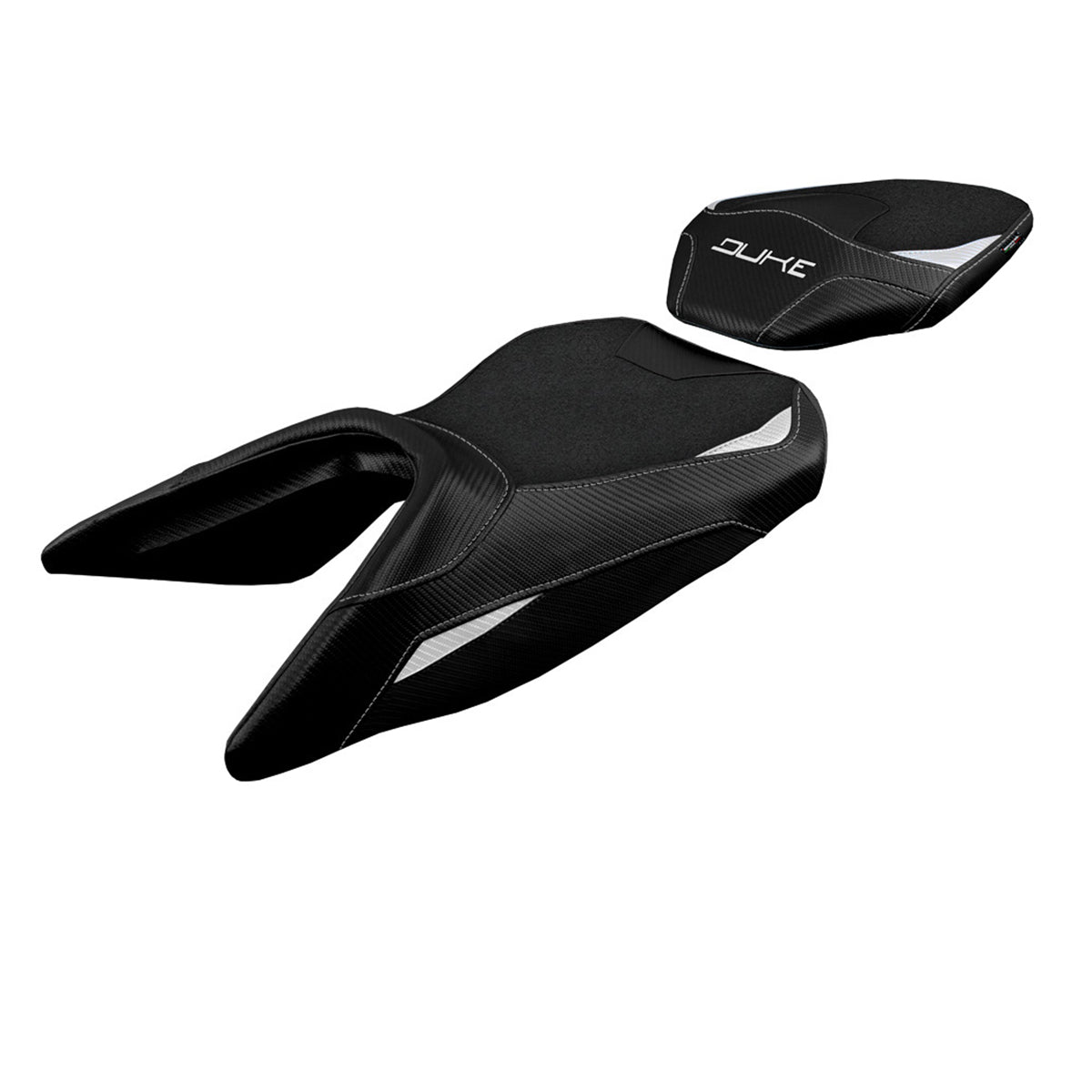KTM 125 Duke 2017-2025 Seat Cover Tappezzeria Italia TPZ Ultragrip in White and Black