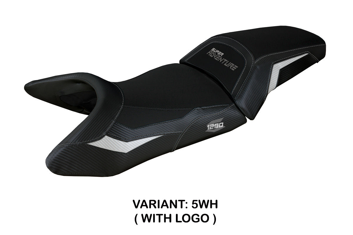 KTM 1290 Super Adventure S 2021-2024 Seat Cover Tappezzeria Italia TPZ in White and Black