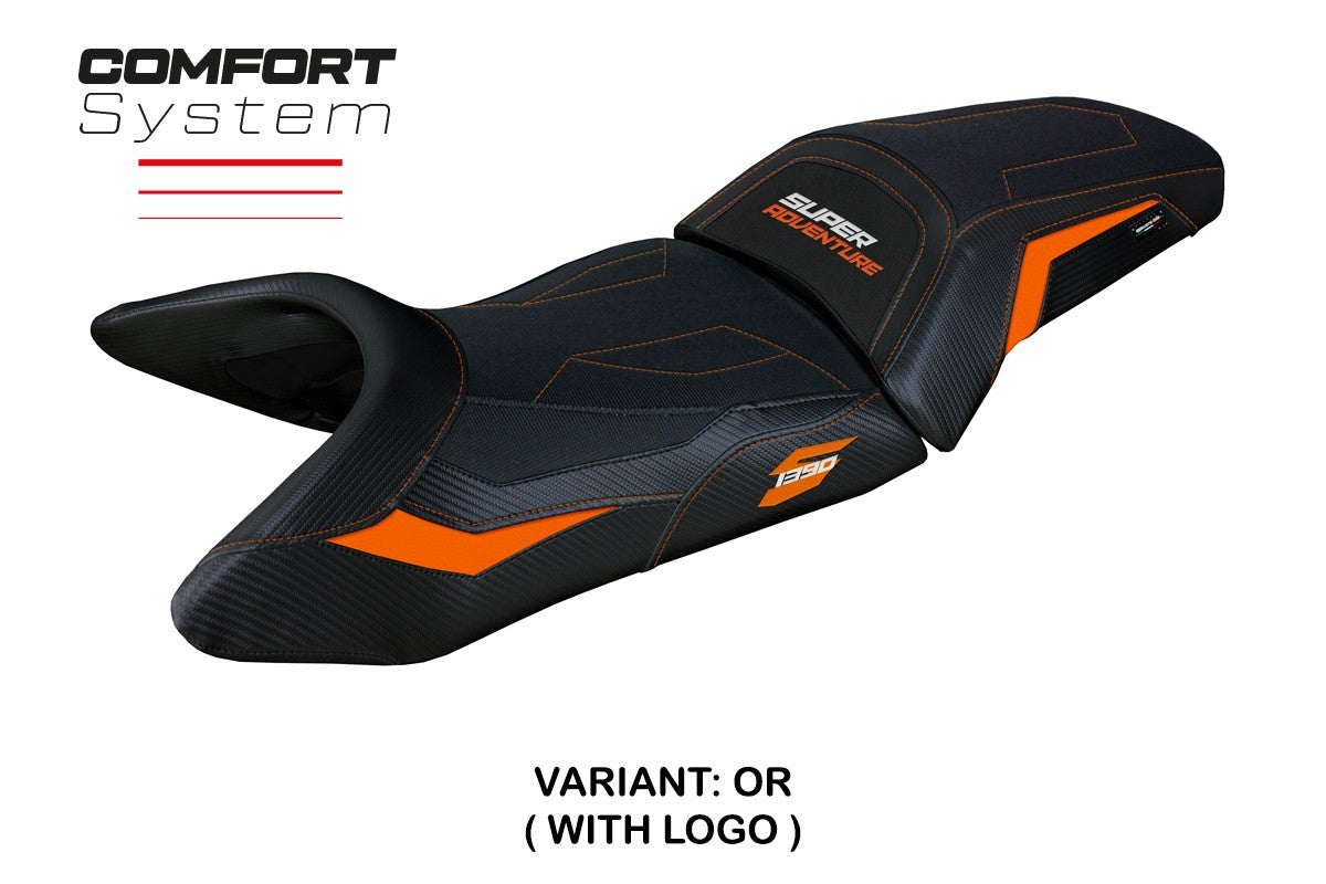 KTM 1390 Super Adventure S 2025 Seat Cover Tappezzeria Italia TPZ Comfort Orange Black