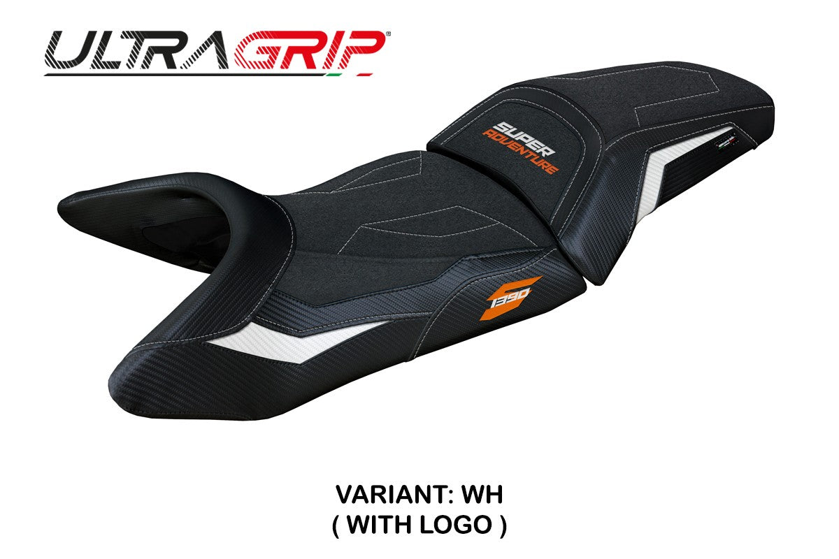 KTM 1390 Super Adventure S 2025 Seat Cover Tappezzeria Italia TPZ Ultragrip White Black