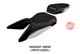 KTM 250 Duke 2017-2023 Seat Cover Tappezzeria Italia TPZ in White, Orange, and Black