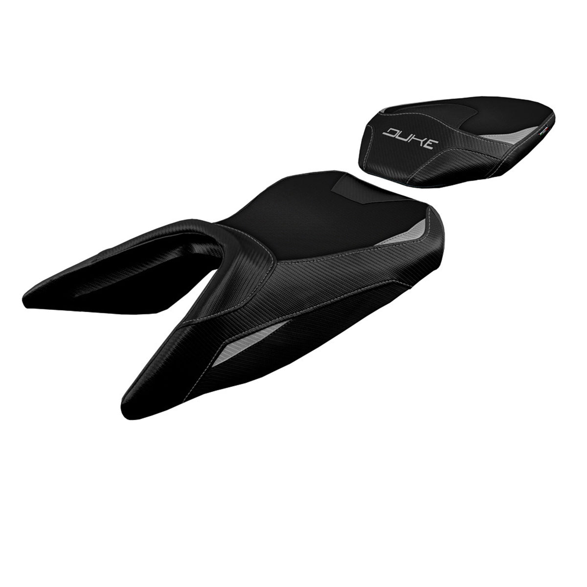 KTM 390 Duke 2017-2023 Seat Cover Tappezzeria Italia TPZ in Silver and Black