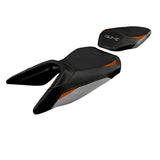 KTM 390 Duke 2017-2023 Seat Cover Tappezzeria Italia TPZ Ultragrip in Silver and Orange
