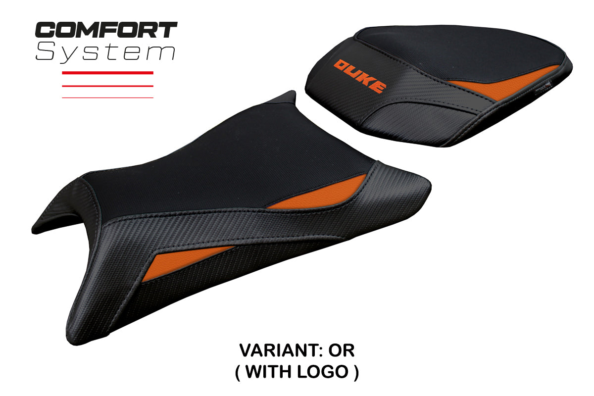 KTM 390 Duke 2024 2025 Seat Cover Tappezzeria Comfort Black Orange