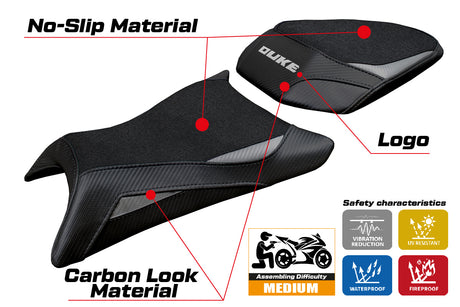 KTM 390 Duke 2024 2025 Seat Cover Tappezzeria Ultragrip Black Grey